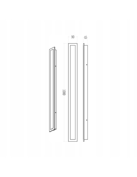 Lampa LED Milagro WOW 100 cm z regulacją koloru światła IP54, metalowa, czarna lampa zewnętrzna na ścianę