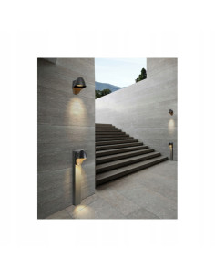 Nowoczesny kinkiet zewnętrzny MATERA WALL w szaro-srebrnym, idealny do oświetlenia tarasu i ogrodu, lampa GU10 2