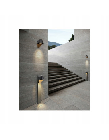 Nowoczesny kinkiet zewnętrzny MATERA WALL w szaro-srebrnym, idealny do oświetlenia tarasu i ogrodu, lampa GU10