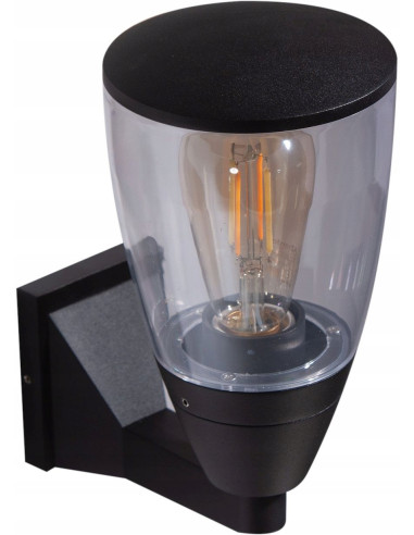 Nowoczesny kinkiet zewnętrzny RASMUS WALL czarny E27 – idealne oświetlenie do tarasu i ogrodu, IP65, metalowy design