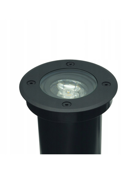 Lampa Najazdowa Erida Czarna Okrągła IP67, Energooszczędna, GU10, Do Chodnika i Podjazdu, Su-ma PABLA