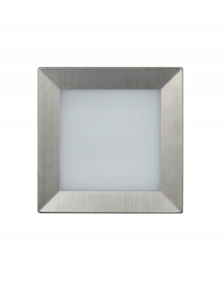 Kwadratowa lampa LED MUR-LED 3,5W do ogrodu - srebrna lampa zewnętrzna, odporna na warunki atmosferyczne, IP65.