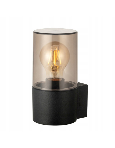 Kinkiet zewnętrzny HAGER 1 WALL IP54, czarny, elegancki, 18W E27, idealny do ogrodu i tarasu