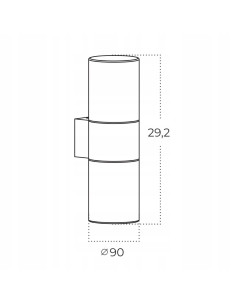 Nowoczesna lampa ścienna HAGER czarna, dwa dymione klosze, IP54, energooszczędna do tarasu i ogrodu. 2