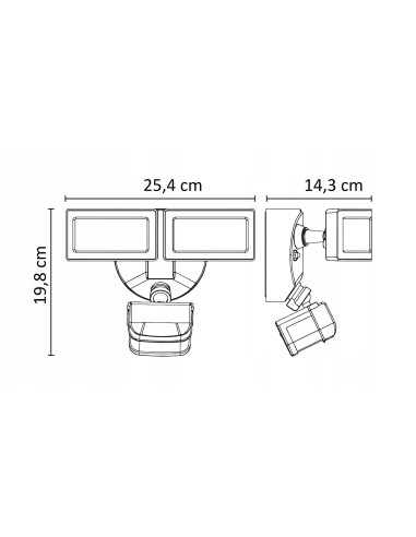Reflektor Zewnętrzny Su-ma Duo 6556-PIR z Czujnikiem Ruchu i Zmierzchu, LED 36W, Czarny, IP54
