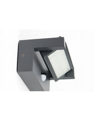 Nowoczesna lampa LED Ren RN20-KPIR 21W z czujnikiem ruchu, antracytowa, IP65 - do oświetlenia ogrodu i garażu
