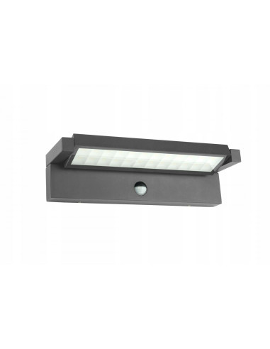 Nowoczesny kinkiet zewnętrzny Su-ma Ren RN-KPIR z czujnikiem ruchu i zmierzchu, LED 27W, antracytowy, IP65