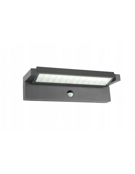 Nowoczesny kinkiet zewnętrzny Su-ma Ren RN-KPIR z czujnikiem ruchu i zmierzchu, LED 27W, antracytowy, IP65