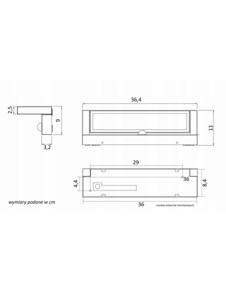 Nowoczesny kinkiet zewnętrzny Su-ma Ren RN-KPIR z czujnikiem ruchu i zmierzchu, LED 27W, antracytowy, IP65