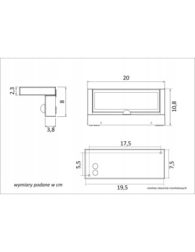 Nowoczesna lampa LED Ren RN20-KPIR 21W z czujnikiem ruchu, antracytowa, IP65 - do oświetlenia ogrodu i garażu