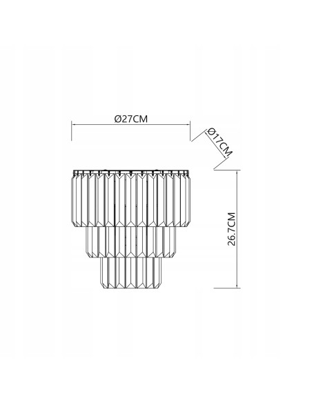 Kinkiet Złoty Kryształowy MILANO - Elegancka Lampa Art Déco do Sypialni i Salonu z Dwiema Gniazdami E14