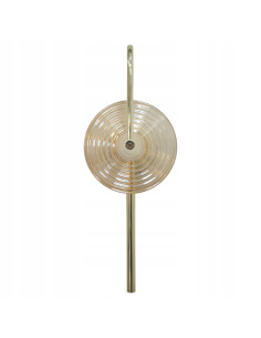 Lampa ścienna Plato - elegancki kinkiet LED w kolorze bursztynowym i złotych detalach do sypialni i salonu 2
