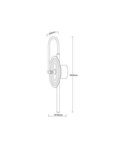 Lampa ścienna Plato - elegancki kinkiet LED w kolorze bursztynowym i złotych detalach do sypialni i salonu