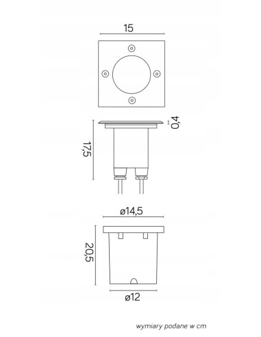 Lampa zewnętrzna Su-ma MIX 6725 D IP67 z kwadratową obudową do elewacji i oświetlenia ogrodu 50W
