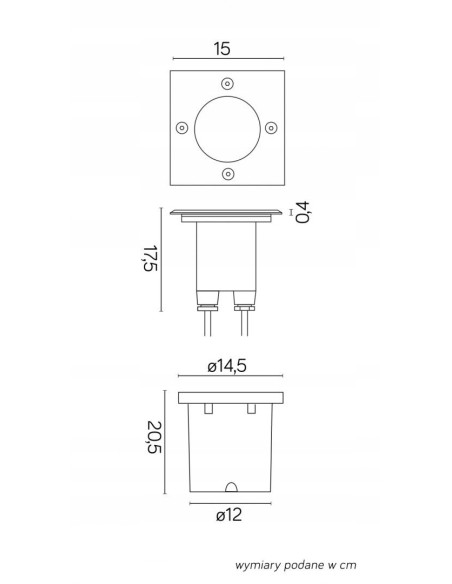 Lampa zewnętrzna Su-ma MIX 6725 D IP67 z kwadratową obudową do elewacji i oświetlenia ogrodu 50W