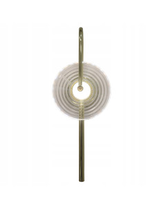 Kinkiet Plato LED z talerzowym kloszem, eleganckie złote detale, nowoczesny styl do Twojego wnętrza