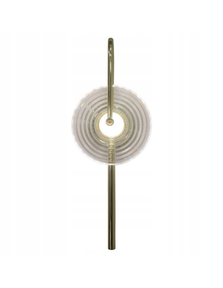 Kinkiet Plato LED z talerzowym kloszem, eleganckie złote detale, nowoczesny styl do Twojego wnętrza