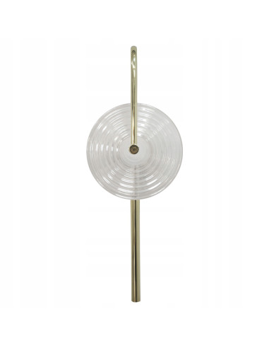 Kinkiet Plato LED z talerzowym kloszem, eleganckie złote detale, nowoczesny styl do Twojego wnętrza