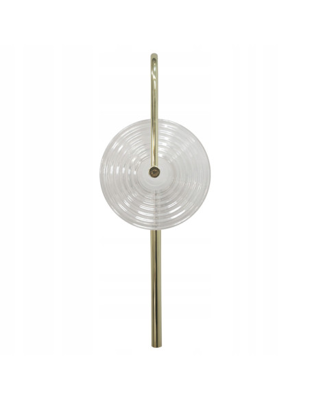 Kinkiet Plato LED z talerzowym kloszem, eleganckie złote detale, nowoczesny styl do Twojego wnętrza