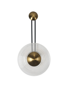 Lampa Kinkietowa Bell LED w Stylu Nowoczesnym z Transparentnym Kloszem, Złoto-Czarny, Regulowane Oświetlenie 29 cm