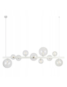 Lampa wisząca BUBBLES LINE 10 kloszy - nowoczesna dekoracja jadalni w białym kolorze od AZzardo 2