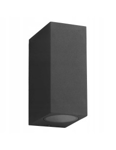 Nowoczesny kinkiet ogrodowy sześcienny GU10 w czerni – dwustronne oświetlenie do tarasu i balkonu – Light Home