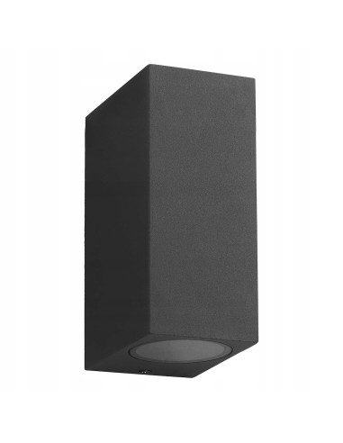 Nowoczesny kinkiet ogrodowy sześcienny GU10 w czerni – dwustronne oświetlenie do tarasu i balkonu – Light Home