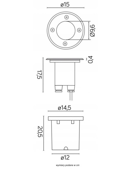 Lampa najazdowa Su-ma MIX 5725 C, elegancka, regulowana, IP67, do montażu w terenie lub w utwardzonych powierzchniach