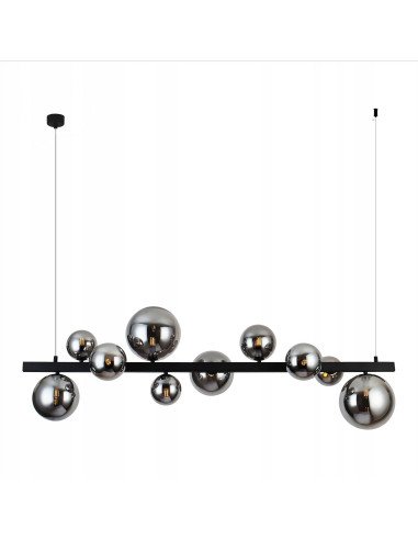 Lampa wisząca Bubbles Line 10 BK z regulacją wysokości i wymiennymi kloszami do jadalni i biura