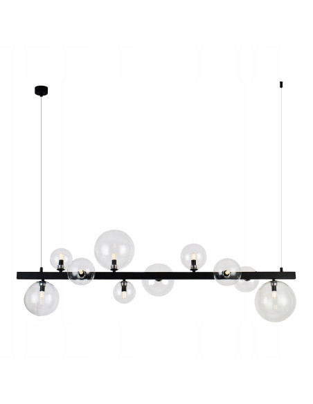 Lampa wisząca Bubbles Line 10 BK z regulacją wysokości i wymiennymi kloszami do jadalni i biura