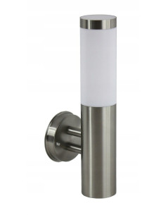 Kinkiet zewnętrzny Su-ma INOX – nowoczesna lampa w eleganckiej srebrnej tubie do minimalistycznych przestrzeni.