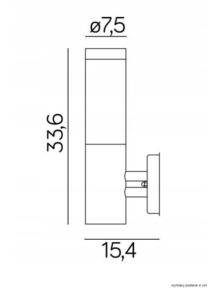 Kinkiet zewnętrzny Su-ma INOX – nowoczesna lampa w eleganckiej srebrnej tubie do minimalistycznych przestrzeni.