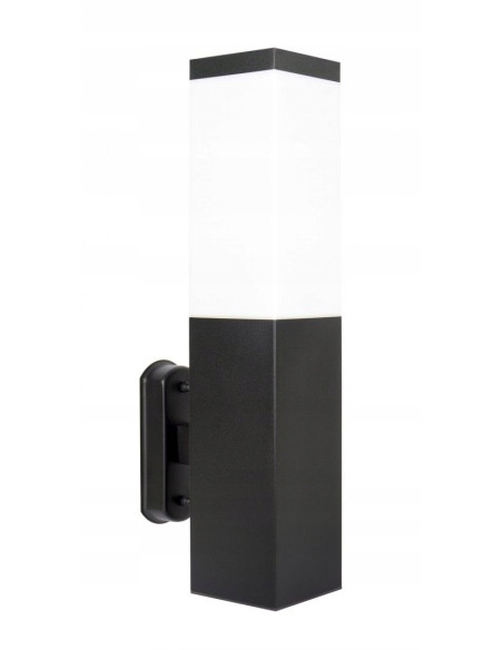 Nowoczesny kinkiet natynkowy INOX SS802-A BL, czarny - eleganckie oświetlenie tarasowe, odporne na warunki atmosferyczne