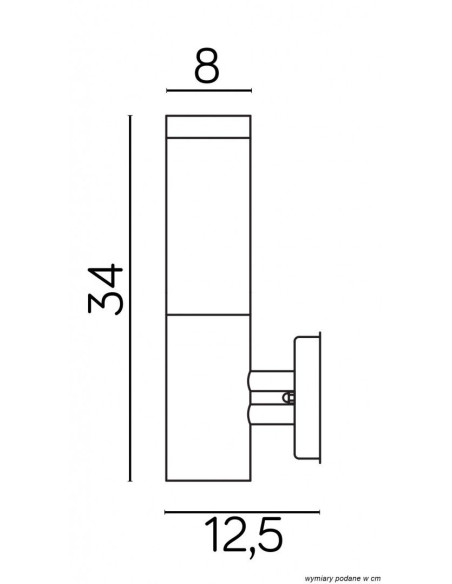 Nowoczesny kinkiet natynkowy INOX SS802-A BL, czarny - eleganckie oświetlenie tarasowe, odporne na warunki atmosferyczne