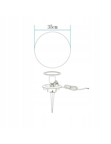 Elegancka Kula Ogrodowa Step into Design z Wbijanym Stojakiem – Oświetlenie Sferyczne E27 do Trawnika