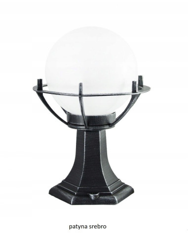 Elegancka Lampa Ogrodowa Kula na Metalowym Stojaku - Różne Wysokości, Czarna, Idealna do Tarasu i Ogrodu