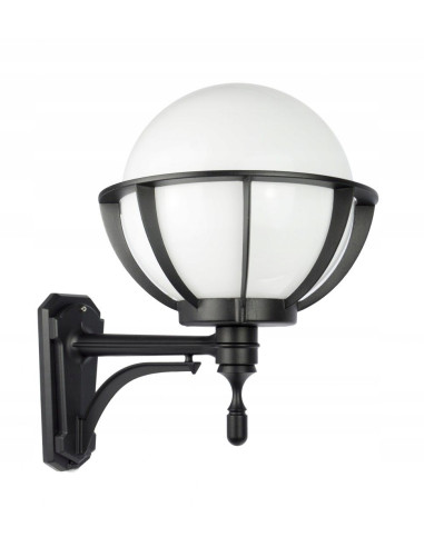 Kinkiet zewnętrzny Su-ma K 3012/1/KPO, elegancka lampa kula w koszyku, czarny, IP43, E27, 60W do ogrodu i balkonu