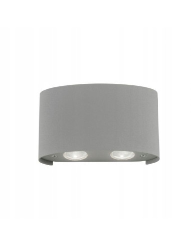 Lampa natynkowa CARLO LED w szarym, eleganckim designie - idealna do tarasu i werandy, odporna na warunki atmosferyczne.