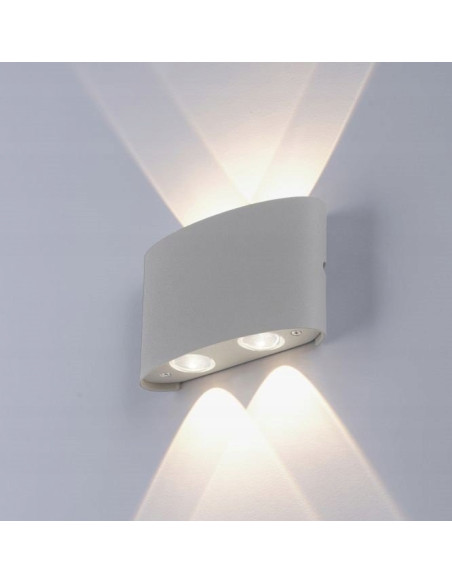 Lampa natynkowa CARLO LED w szarym, eleganckim designie - idealna do tarasu i werandy, odporna na warunki atmosferyczne.