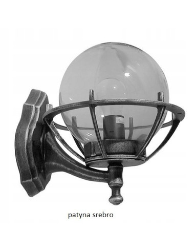 Kinkiet zewnętrzny Su-ma K 3012/1/KPO, elegancka lampa kula w koszyku, czarny, IP43, E27, 60W do ogrodu i balkonu