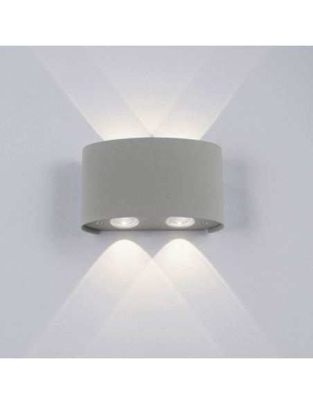 Lampa natynkowa CARLO LED w szarym, eleganckim designie - idealna do tarasu i werandy, odporna na warunki atmosferyczne.