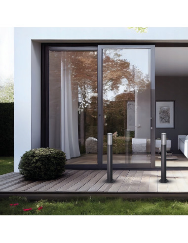 Elegancka lampa ogrodowa VERTICAL Milagro, czarna, prążkowana, 78,5 cm, IP44, GU10 – stylowe oświetlenie tarasu i ogrodu