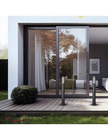 Elegancka lampa ogrodowa VERTICAL Milagro, czarna, prążkowana, 78,5 cm, IP44, GU10 – stylowe oświetlenie tarasu i ogrodu