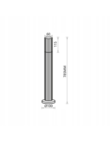 Elegancka lampa ogrodowa VERTICAL Milagro, czarna, prążkowana, 78,5 cm, IP44, GU10 – stylowe oświetlenie tarasu i ogrodu