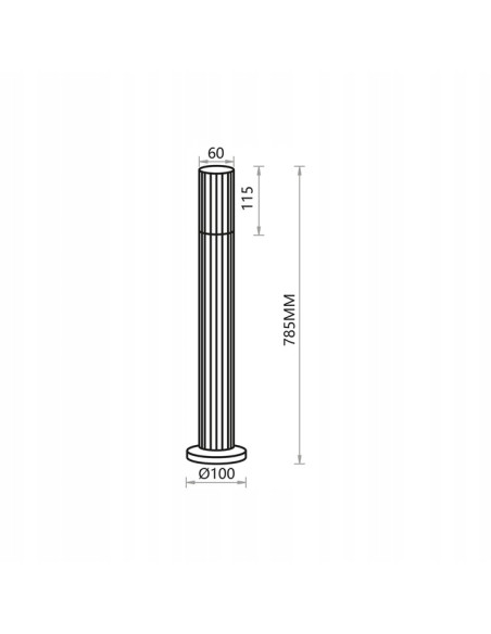 Elegancka lampa ogrodowa VERTICAL Milagro, czarna, prążkowana, 78,5 cm, IP44, GU10 – stylowe oświetlenie tarasu i ogrodu