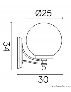 Elegancka lampa ścienna Su-ma K 3012/1/K 250 CLASSIK K z białym kloszem i czarną obudową do przestrzeni zewnętrznych 2
