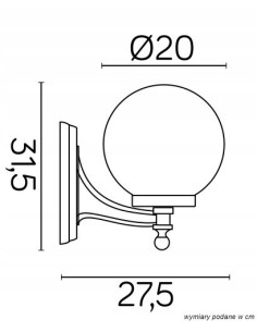 Kinkiet ogrodowy KULE 60W z ozdobną rączką, klasyczny styl, czarny/biały, idealny do elewacji i tarasu. 2