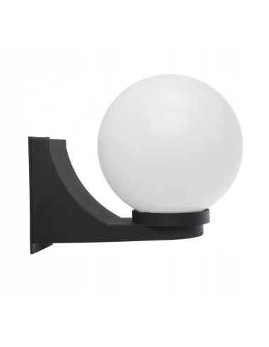 Lampa ogrodowa Kula Classic II Su-ma, 60W, elegancka, czarna, nowoczesna, do balkonu i ogrodu, IP43.