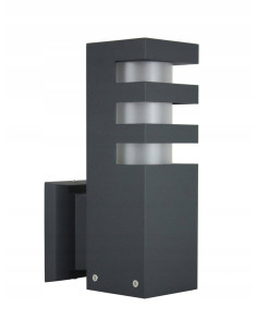 Kinkiet ogrodowy RADO w ciemnym popiele – nowoczesne oświetlenie tarasowe i balkonowe z aluminium.