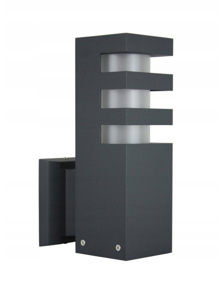 Kinkiet ogrodowy RADO w ciemnym popiele – nowoczesne oświetlenie tarasowe i balkonowe z aluminium.